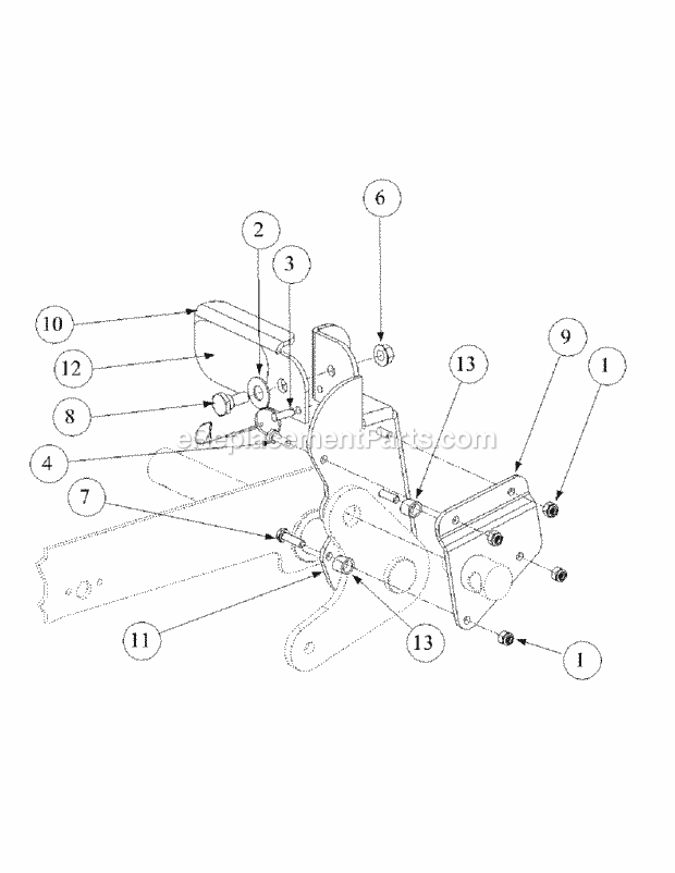 Foot Pedal Deck Lift Assembly Diagram and Parts List for M72-GN 53AB5FEZ150 Cub Cadet Sprayer